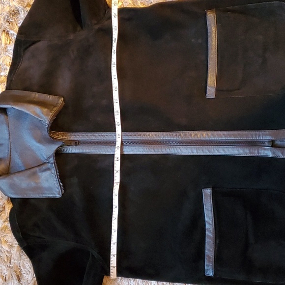 Vintage reversible black leather and suede coat - Picture 5 of 14